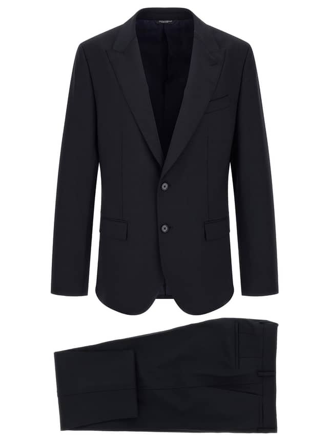 Blue Virgin Wool Two-Piece Suit