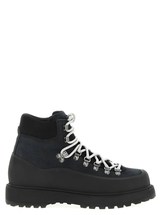 Black Cowhide Ankle Boots