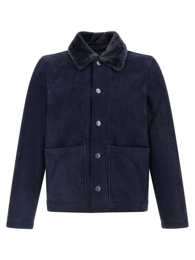 Blue Lamb Leather Leather Jacket