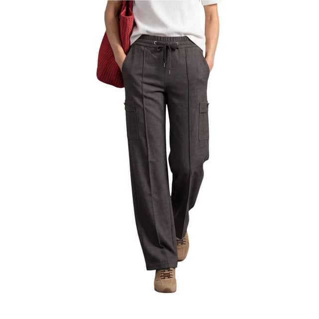 Brown Polyester Cargo Pants
