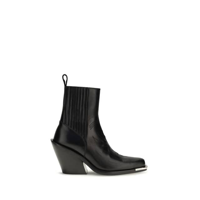 Black Calf Leather Bos Taurus Ankle Boots