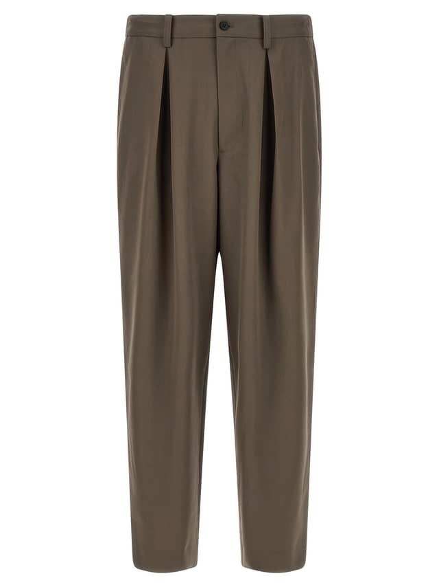 Brown Wool Casual Pants