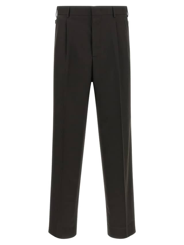 Brown Polyester Dress Pants