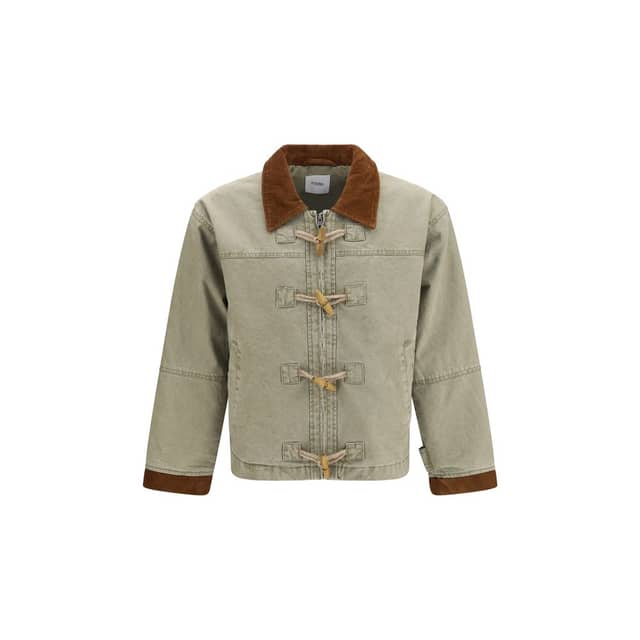 Bicolor Cotton Full-Length Jacket