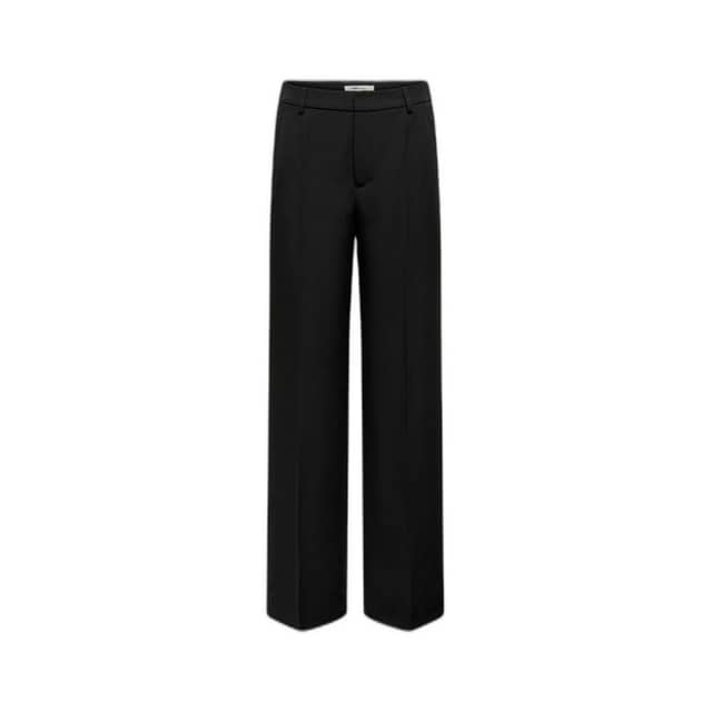 Black Polyester Casual Pants