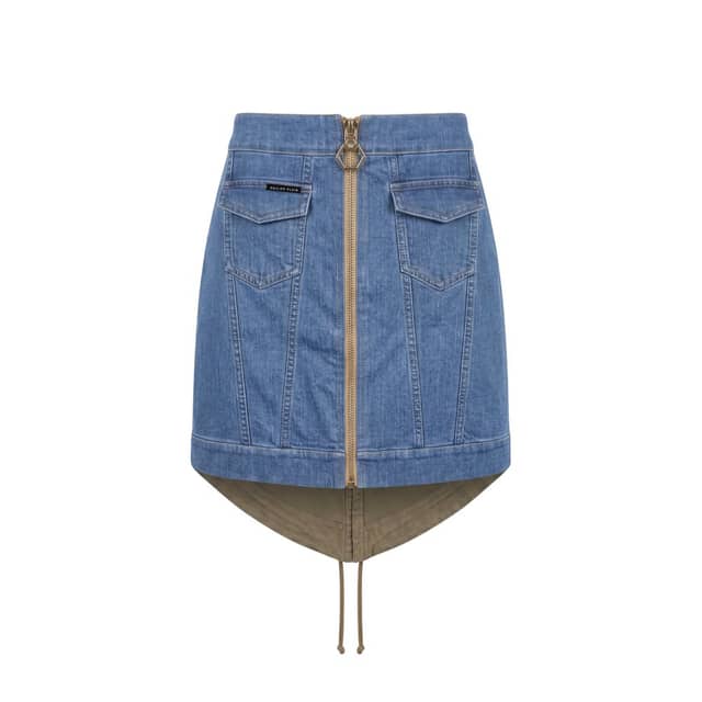 Blue Cotton Women Skirt