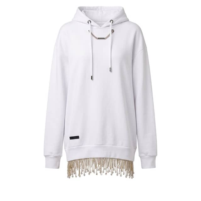 White Cotton Women's Sweatshirt