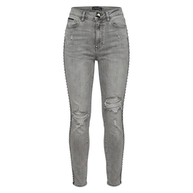 Grey Cotton Women Pants