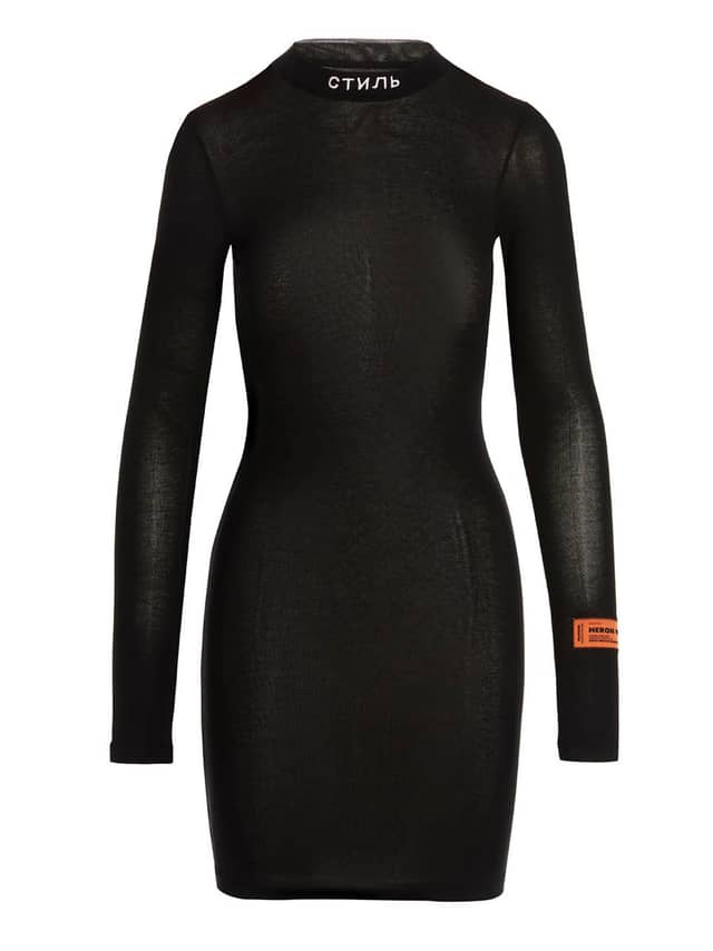 Black Polyester Short Dress